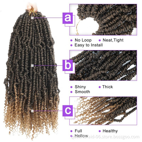 Bomb Twist Crochet Hair 18 Inch Crochet Braids Pre-looped Mini Passion Twist Braiding Hair Synthetic Hair Extension